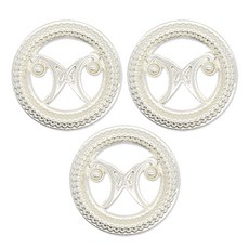 奢華風金屬鈕扣, 3顆, Nella款(Silver Semi-Glossy Pearl)