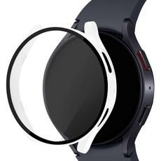 아이몰 스마트워치 9H 강화유리 풀커버 프레임 케이스, 화이트, 1개