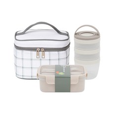 EASY&FREE Meal Prep 3號便當盒 堆疊餐盒組 兩件組, 1套, 混合色