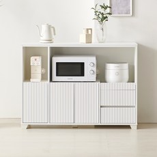 서울소호 LPM 템바보드 1200 주방 수납장 홈바 선반 렌지대 방문설치, 화이트, 2단