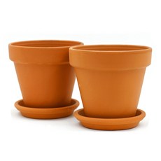 DEGREA 義大利陶土花盆 17號+底座組 2入, 巴索經典, 1組