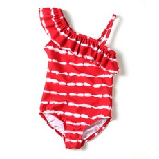 女童款繫帶連身泳衣