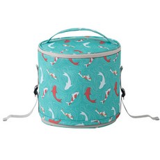 市集風熱帶圓形便當袋 綠色, 1個