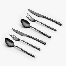 EASTMARK 西式餐具雙人晚餐組, 復古黑, 餐匙 2p + 餐叉 2p + 餐刀 2p, 1套