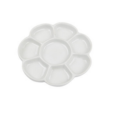 Sevenzip 花朵造型陶瓷調色盤 14.5cm, 8格, 1個
