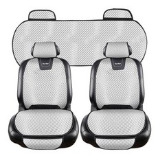 GMZ MOTORS 網狀透氣汽車座椅套裝 駕駛座+副駕駛座+後排座椅, 1組, 白銀色