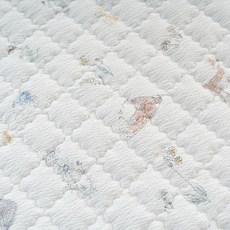 지베딩 웰컴 밤비 스노우 리플 고무밴딩 침대패드 겸 카페트 퀸 Q, 화이트