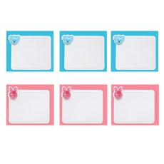 The Somssi手工迷你動物留言卡片 2種+信封 2種組, 粉色, 藍色, 3套