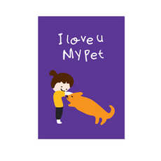 감성 아트웍 디자인캔버스 D 엔조이 키즈 라인 D-48 아이 럽 냥코, 화이트