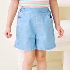 Bebezoo 女童透氣三重櫻桃牛仔褲