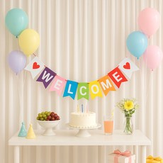 파티쇼 웰컴파티 펠트 가랜드, 혼합색상