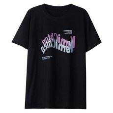 파라주니 여성용 통기성 오버핏 레터링 박스티 반팔 티셔츠 HN012