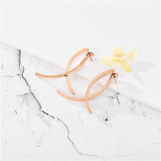 노이드비 여성용 써지컬스틸 더블라운드스틱 롱 드롭 귀걸이