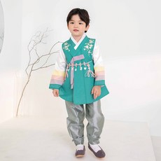 Baby Mungju 男孩艾利斯熊韓服套裝
