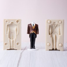 正統新郎燕尾服雙面立體模具, 單一顏色