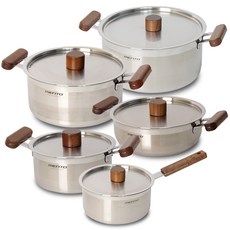廚房藝術導師不銹鋼鍋 5 件套, 18cm+16cm+20cm+24cm+24cm, 混色