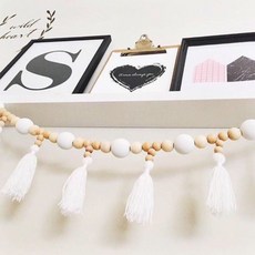 마켓감성 북유럽 스타일 마카롱 나무 구슬 벽장식 파티장식 가랜드, 타입2