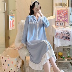 에스텔라 임산부 레이스 카라넥 원피스 잠옷