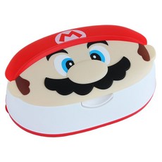 LEC 99.9%純水造型紙巾盒 瑪利歐, 無香料、無酒精、無防腐劑, 添加保濕玻尿酸成分, 瑪利歐 白色 + 紅色, 1個