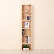 다용도 슬림 책장, 원목, 6단