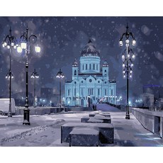 Play about 油畫點點畫DIY名畫繪製 40*50cm 白色街頭, 1個, 混色