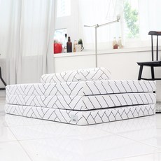 자미스 국내 제조 고탄성 3단 접이식 순면커버 HR폼 매트리스