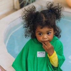 DDOLMOOLOOK 兒童素色毛巾布沙灘浴袍