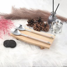 Bogen 方形Solen餐具晚宴湯匙, 深米色, 2個