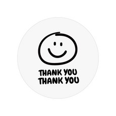 DONNA&DECO Thank You微笑圓形貼紙 5cm, 透明度, 120件