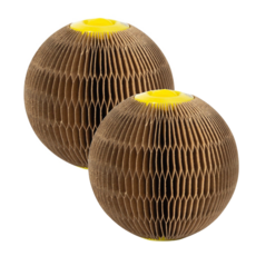 PETSMON Catnip Scratcher Ball Catch Catch Toy 圓形貓玩具, 黃色的, 2個