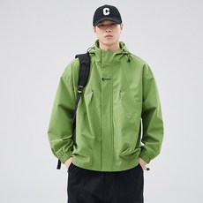 Starbean 男款小刺繡休閒連帽防風外套