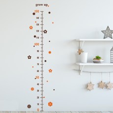 Alleophom 花朵身高尺壁貼, 橘色