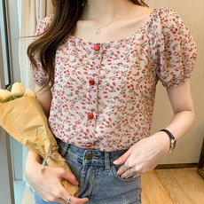 LUNA GIRL 莉莉花朵雪紡衫 L24SMBL031509