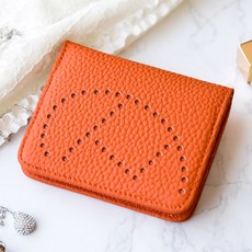 女用牛皮H型鏤空迷你短夾 W9142