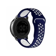 4YOU 運動矽膠智慧手錶帶 (錶帶22mm/液晶46mm可替換), 海軍+白色