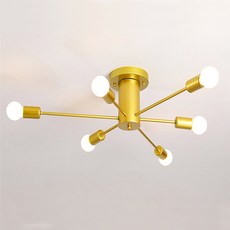 Honey Comb 工業風放射造型半吸頂六燈(KC2276-80), 金色