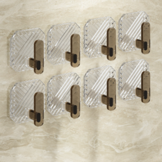 원온나인 무타공 인테리어 다용도 걸이 사각 후크, 브라운, 8개