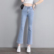 Lalatina 女款 Amir 彈性靴型喇叭丹寧九分牛仔褲