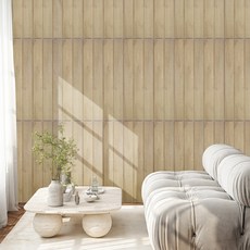 퍼니월 셀프 인테리어 붙이는 우드 템바보드 A타입, LIGHT WOOD, 4개