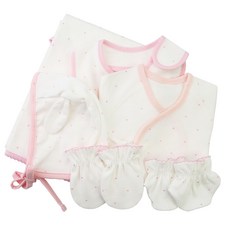 babybear 嬰兒愛心點點肚衣+手套+腳套+包巾+圍兜+帽子