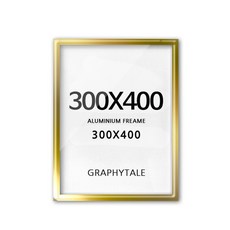 Graphy Tail 室內設計 DIY 鋁製相框, 亮面金色圓角