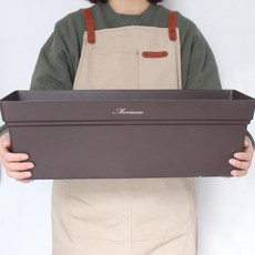 Moriann 自動吸水長方形花盆 + 隨機貼紙, 棕色的, 1個