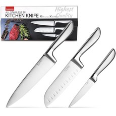 TUMS 不鏽鋼廚房刀具3件組, 1組, 水果刀 + 三德刀 + 主廚刀