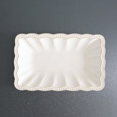 TINNY BLANC Minuet 長方形盤 25cm, 白色, 1個