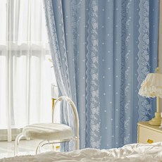 지앤와이 로얄 단열 암막 레이스 벨크로 이중 커튼
