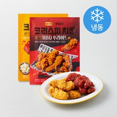 랭킹닭컴 BBQ 크리스피 치킨 후라이드 300g + 매콤양념 300g 세트 (냉동), 1세트