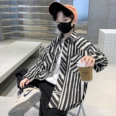 Orenjidamom 男童斜條紋襯衫