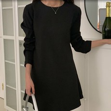 sugarfun Lutenmi修身蝴蝶結迷你連身裙, 黑色