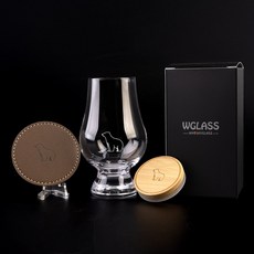 글렌캐런 베어 에디션 곰각인 글래스 + 우드캡 + 가죽코스터 세트, 1세트