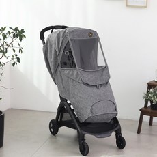 맘네스트 4계절 절충형 휴대용 유모차 방풍커버 M타입, 블랙멜란지, 1개